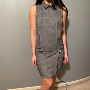 Intermix Sleeveless Collared Check Shift Dress